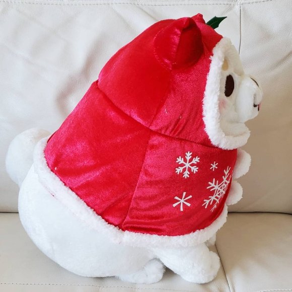 Faithful Mochi Shiba - Red Hooded Ume - XL Christmas Plushie - Picture 3 of 6